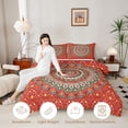 thumbnail image 3 of Homewish Vintage Boho Mandala Twin Comforter Sets,Romantic Floral Bedding Set,Orange,Light Gray Reversible,2-Piece,1 Comforter and 1 Pillowcase, 3 of 7