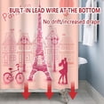 thumbnail image 4 of JOOCAR 72x72 Inch Happy Valentine's Day Themed Shower Curtain Pink Eiffel Tower Building Romantic Couples for Bathroom Decor Waterproof Fabric Polyester Shower Curtain Sets with Hooks, 4 of 7
