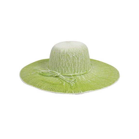 Top Headwear Gradation Dyed Paper Sun Hat - Lime Green