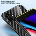 thumbnail image 3 of for Samsung Galaxy A06 Case, Carbon Fiber Pattern Tempered Glass Phone Case, Lightweight Slim Shockproof Protective Cover, Anti-Scratch Stained Glass Shell for Samsung Galaxy A06, Black, 3 of 11