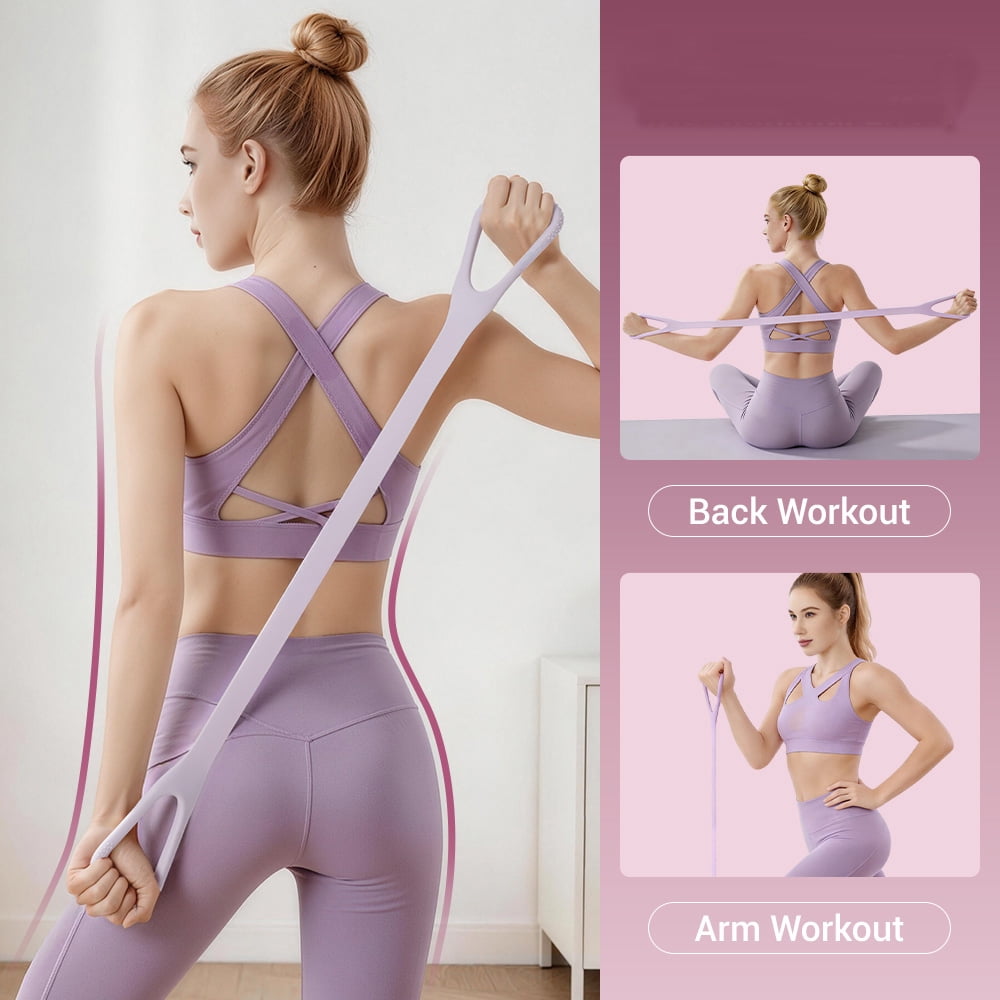 CURSOR FITNESS Seamless 8-Shape Silicone Resistance Bands with Dual-Strand & Massage Handles – Full Body Workout for Home