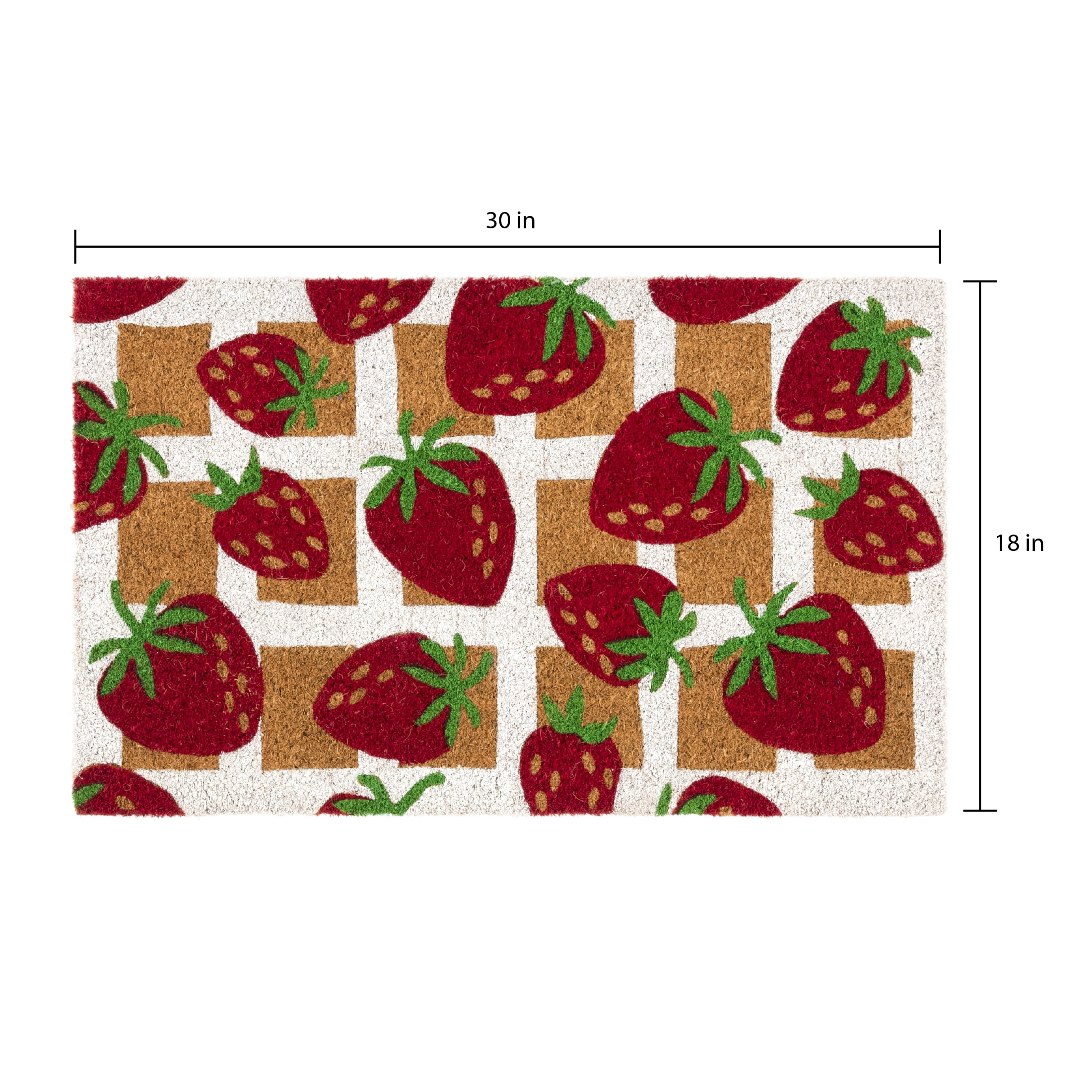 Mainstays Strawberry Grid Coir Doormat, 18