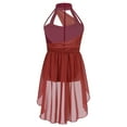 thumbnail image 3 of TiaoBug Robe Justaucorps Sans Manches pour Filles, Col Halter, Robe de Danse Ballet, Bourgogne 6, 3 of 6