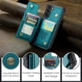 thumbnail image 6 of Mantto Case for Samsung Galaxy S21 with Card Holder, Retro PU Leather RFID Blocking Credit Card Slots Double Magnetic Clasp Flip Kickstand Shockproof Phone Cover for Samsung Galaxy S21,Blue, 6 of 9