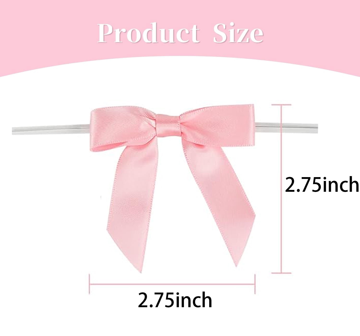 300 Pcs Christmas Satin Ribbon Bows for Treat Bags,Mini Satin Ribbon Twist Tie Bows,Pre-Tied Multicolor Twist Tie Bows for Christmas,Premade Bows for Gift Wrap Baby Shower Wedding Decor Party Favors
