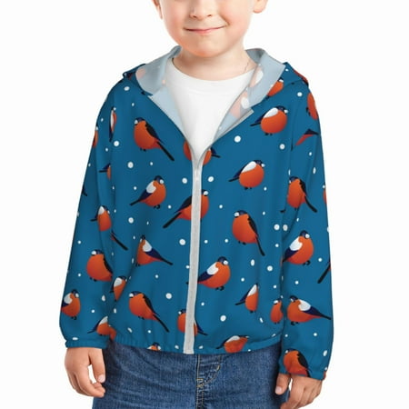 

Lukts Bullfinches Print Children s Long-Sleeved Sun Protection Clothing Hooded Sweatshirts for Boys and Girls Outdoor Sports-4 Years