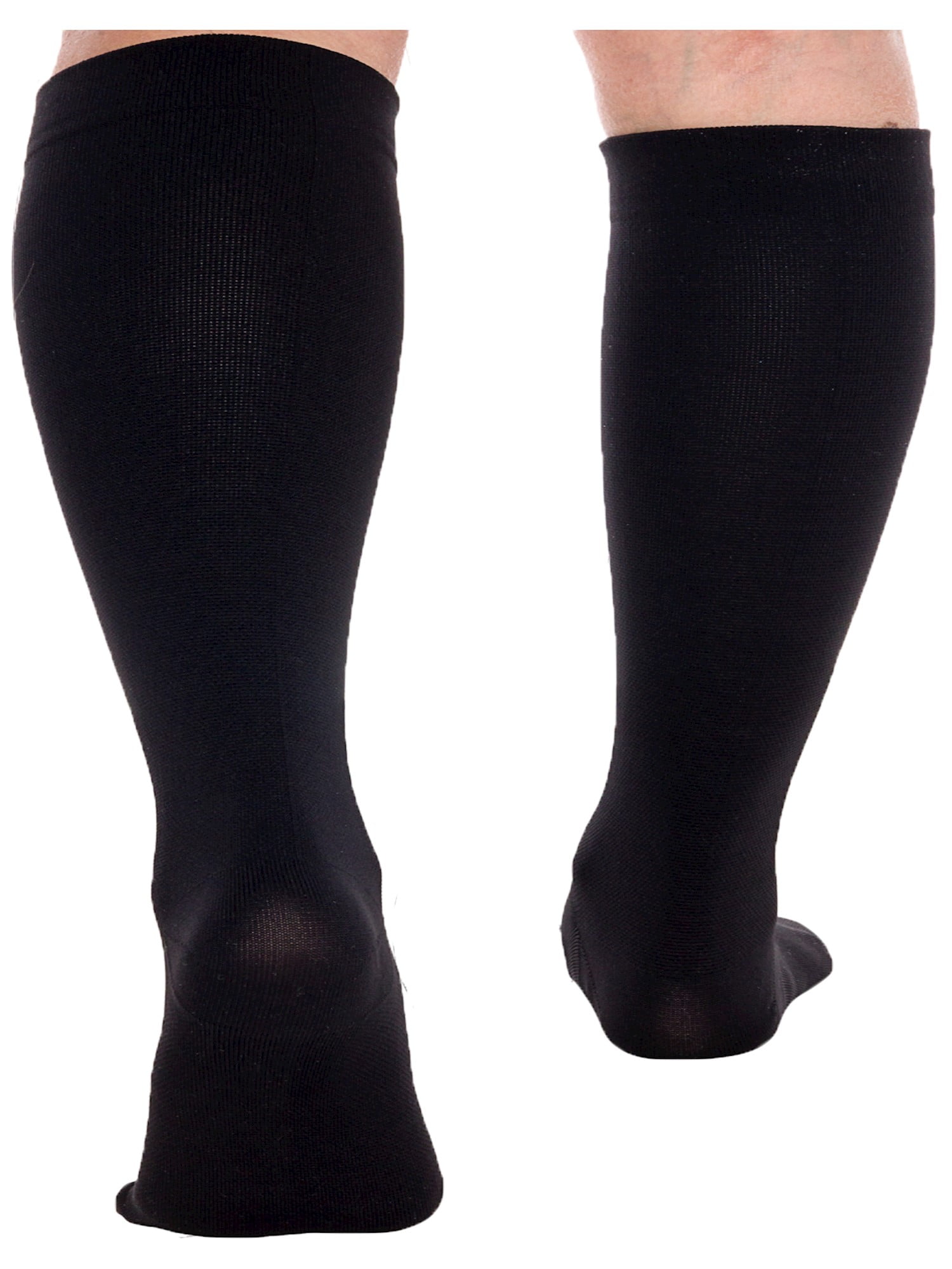 15-25 mmHg Knee High Plus Size Support LISH 2 Pack Plain Jane Wide Calf Compression Socks