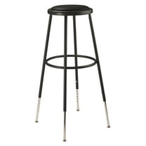 30.5 -38.5" Height Adjustable Heavy Duty Vinyl Padded Steel Stool - Black