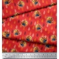 thumbnail image 2 of Soimoi Poly Georgette Fabric Feather & Bird Cartoon Printed Craft Fabric by The Yard 52 Inch Wide, 2 of 3