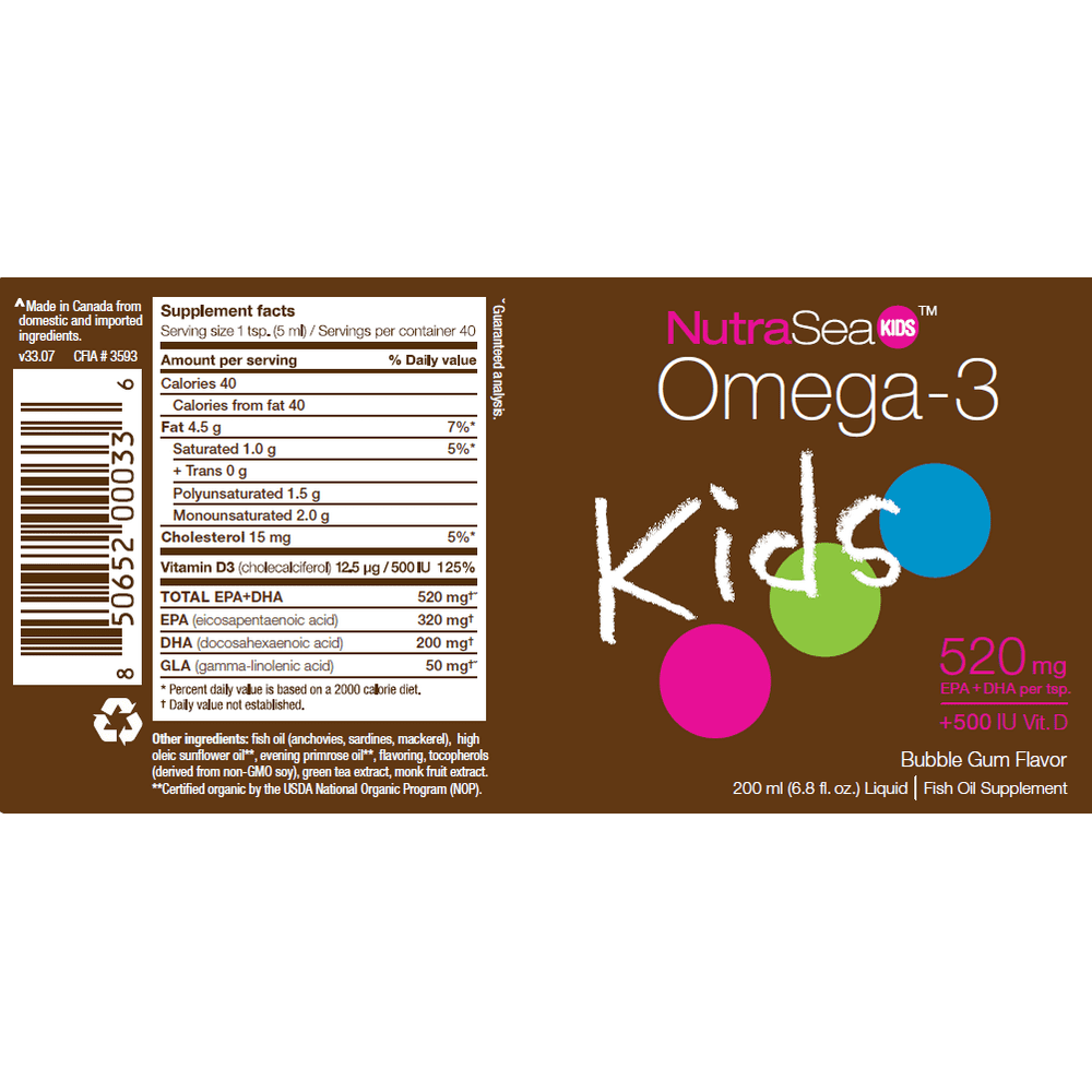 Ascenta NutraSea Omega3 Kids Liquid, Bubble Gum, 6.8 Fl Oz Ascenta NutraSea Omega3 Kids Liquid, Bubble Gum, 6.8 Fl Oz
