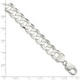 thumbnail image 5 of Sterling Silver 11.9mm Concave Beveled Curb Chain Bracelet Size 7, 5 of 6