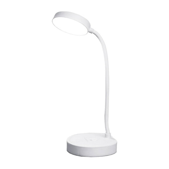 Ikohbadg LED Desk Lamps, Table Lamp, Night Stand Light for Home, 3 Brightness with USB Charging Port, Desk Light with Adjustable Gooseneck for Reading Study Bedroom Office, White