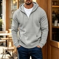 thumbnail image 6 of TKKCS Mens Quarter Zip Hoodie Long Sleeve Pullover Drawstring Loose Fit Casual Sweatshirt with Kangaroo Pocket Gray S, 6 of 8