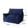 thumbnail image 6 of Noble House Velie Velvet Bean Bag Chair, Royal Blue, 6 of 7