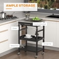 thumbnail image 4 of HOMCOM 3-Tier Pine Stool Kitchen Island w/ Drawer Stainless Steel Wine Rack, 4 of 10