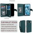 thumbnail image 4 of Premium PU Leather Wallet Case for iPhone 16e, Classic with Card Slots Magnetic Closure RFID Protection Wrist Strap Kickstand Shockproof Flip Case Cover for iPhone 16e, Green, 4 of 5
