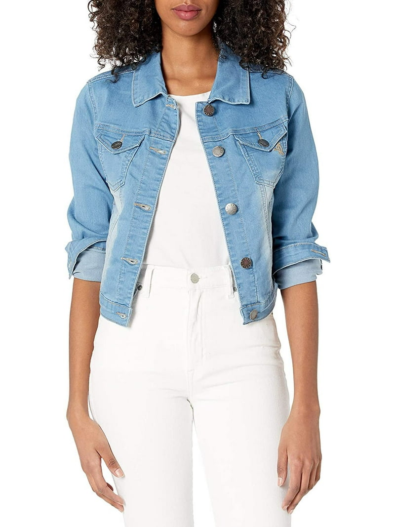 Cover Girl Juniors Denim Jeans Jacket, Cropped Frayed Boyfriend