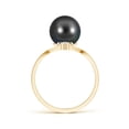 thumbnail image 2 of ANGARA Tahitian Cultured Pearl Chevron Ring with Diamond in 14K Yellow Gold for Women | June Birthstone, Birthday, Anniversary, Jewelry Gift for Women | Pearl Ring, 2 of 9