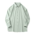 thumbnail image 2 of pstuiky camisetas de manga larga para hombre, Camisa de manga larga con solapa y botones versátil para hombre, de color liso y estilo informal. camisetas de hombre xxxl, 2 of 3