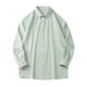 thumbnail image 2 of Blusa y camisa de manga larga con cuello vuelto para hombre, moda de color liso, informal, versátil, con solapa y botones, abrigo de poliéster de manga larga para hombre, 2 of 3
