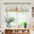 thumbnail image 5 of 3 Piece Kitchen Curtains and Valances Set Daisy Spring Floral Cafe Curtains 36 Inch Length Farmhouse Botanical Green Leaves Valance & Tier Curtain for Living Room Bedroom Window 54"x18"+27"x36"*2, 5 of 6