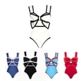 thumbnail image 6 of Women Vintage Polka Dot One Piece Swimsuit Oversized Bow Cut Out Tummy Control Bathing Suit Retro High Waist Swimwear, 6 of 7