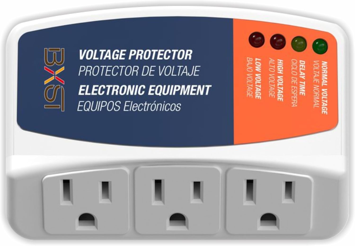 RGHJAR-Refrigerator Surge Protector 3 Outlet Power Strip for Home Appliance 30S Delay Voltage Protector Brownout Surge Protector Plug for TV/PC/Fridge15A 1800W 140J
