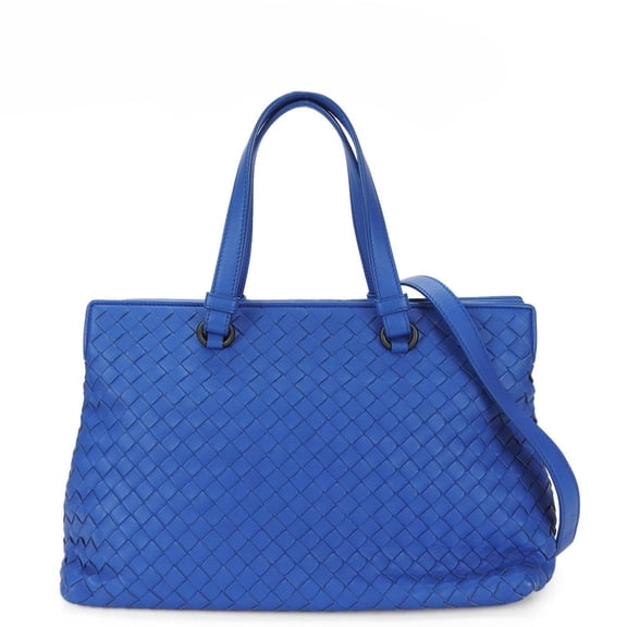 Pre-Owned BOTTEGA VENETA Bottega Veneta Handbag Shoulder Intrecciato Blue Ladies... (Good)