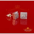 thumbnail image 6 of King of Bling's 10K Real Yellow Gold Real Diamond 0.50CT Men's/Women's Stud Square Earrings, 6 of 12