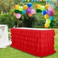 thumbnail image 3 of Table Skirt Ruffle Pleated Desk Skirt Party Decor with 9FT Elegant Ruffled Tablecloth Style for Events, 3 of 9