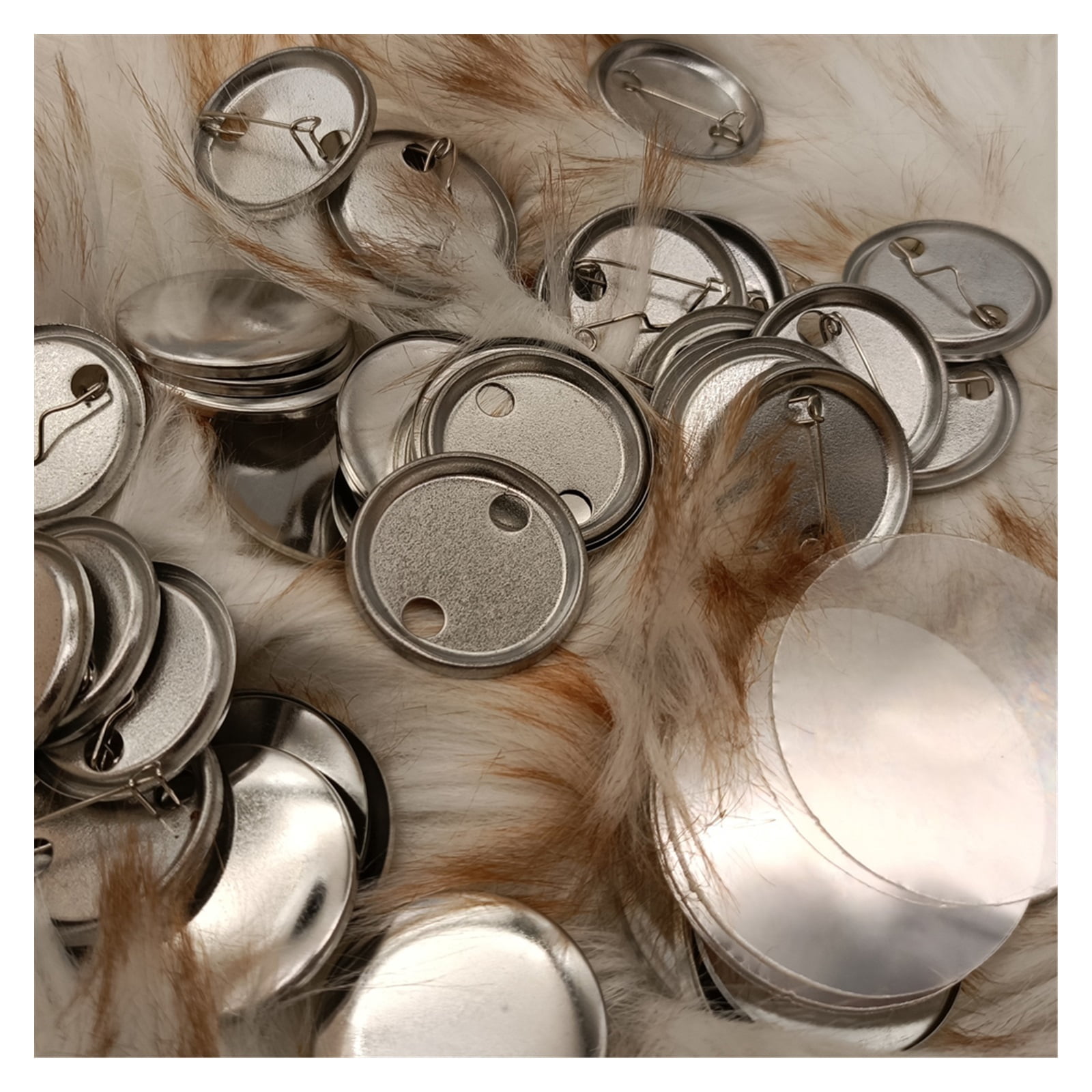 32mm Button Parts DIY Arts Crafts Maker Plastic Blank Pin Bads Consumables 50/100/200pcs/stes