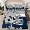 thumbnail image 2 of jejeloiu Rugby Ball Helmet Full Size Sheets,Gray Deepblue Bed Sheets For Football Gamer 4 Pieces, 2 of 7