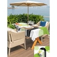 thumbnail image 6 of 60x102 Inch Outdoor Tablecloth with Umbrella Hole Zipper Rectangle Boho Middle Century Rectangular Tablecloths Outside Waterproof Abstract Green Geometric Botanical Patio Table Cover for Picnic Party, 6 of 8