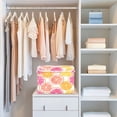 thumbnail image 4 of Yayeee Collapsible Cube Storage Bin with Lid Fabric Closet Decorative Basket with Handles, Orange Grapefruit Slices, 4 of 7