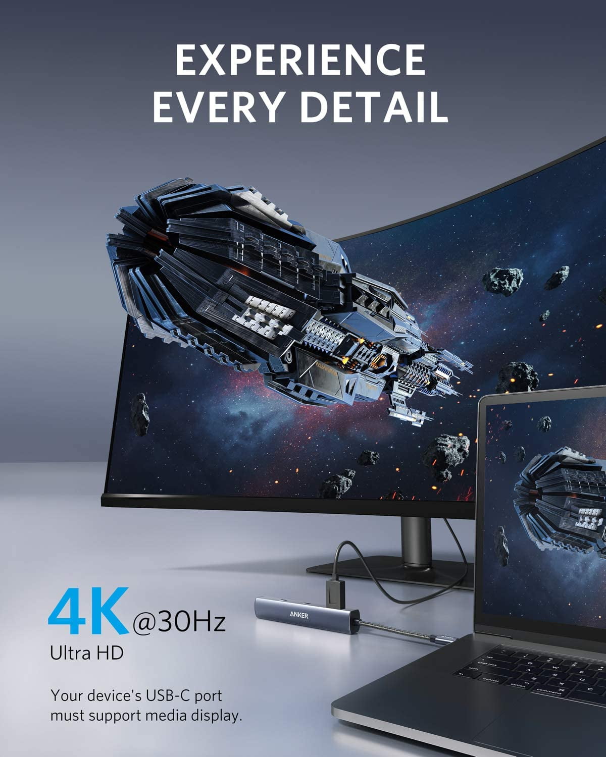 Anker USB C Hub,PowerExpand 6-in-1 with 65W PD Charging, Ethernet ,4K HDMI,USB 3.0 Data Ports