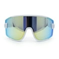 thumbnail image 5 of Color Mirror Child Size Boys Shield Rimless Sport Plastic Sunglasses White - Yellow Mirror, 5 of 8