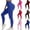 Blue, variant on Mceream Butt Lifting Leggings for Women Plus Size High Waist Ribbed Yoga Leggings Tummy Control Workout Pants Gym Compression Tights Dark Blue XS