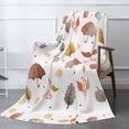 thumbnail image 3 of XMXT Throw Blankets, Autumn Drawing Patterns Bed Blanket for Bedroom Sofa, 50 x 70 inches White, 3 of 9
