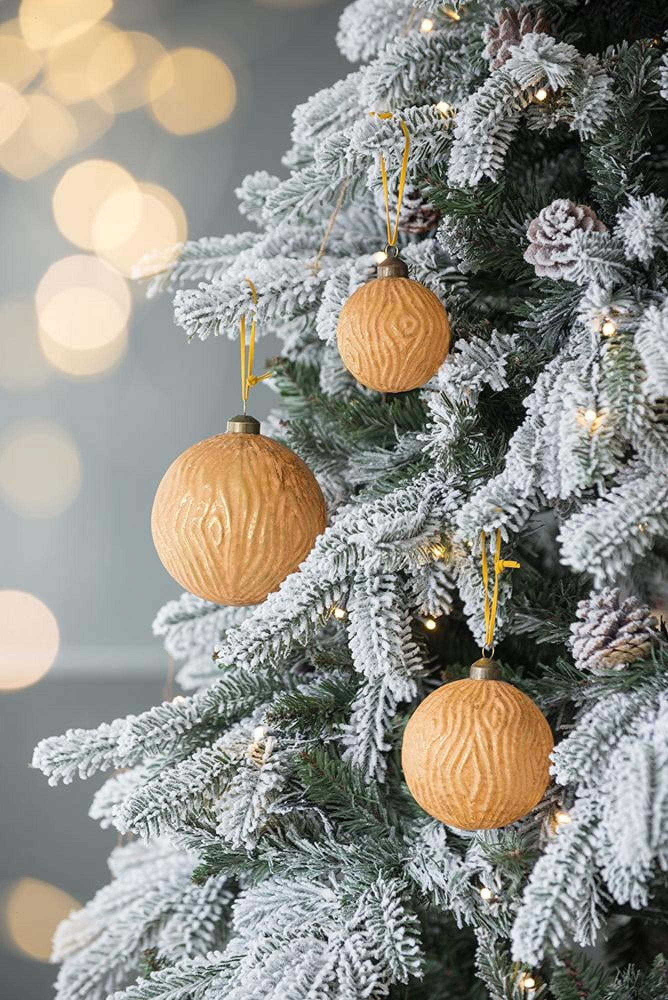 Set of 6 Glass Christmas Ball Ornaments with Glitter and Painting Design by Riccardo Tree Decor
