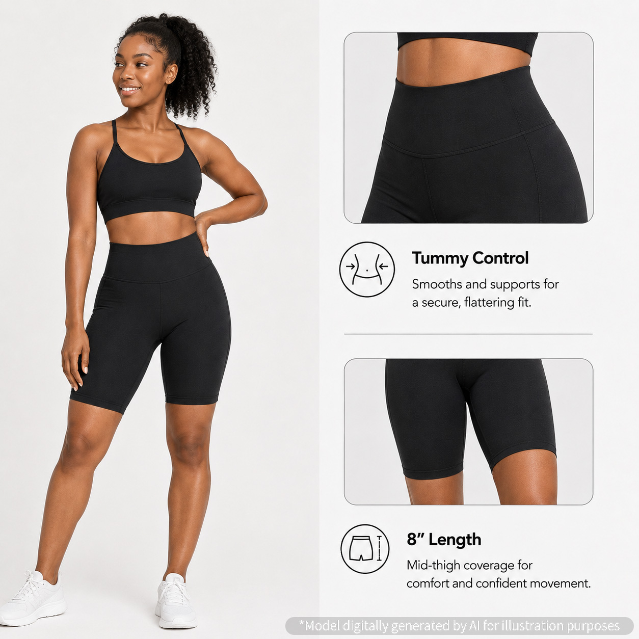 GymCope Women's 8" High Waist Yoga Biker Shorts photo 6