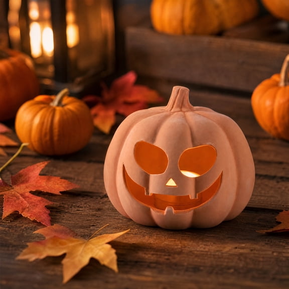 Halloween Decorations, Handmade Jack O' Lanterns, Cozy Fall Decor for Home, Indoor Outdoor Autumn Farmhouse Decor for Porch, Front Door, Mantel, Table Centerpiece