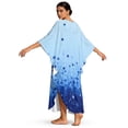 thumbnail image 2 of Xixirimido Gradient Blue Starburst Print Womens Kaftan Dresses Long Caftans Plus Size Batwing Sleeve Swimsuit Coverup V Neck Summer Beach Dress, 2 of 7