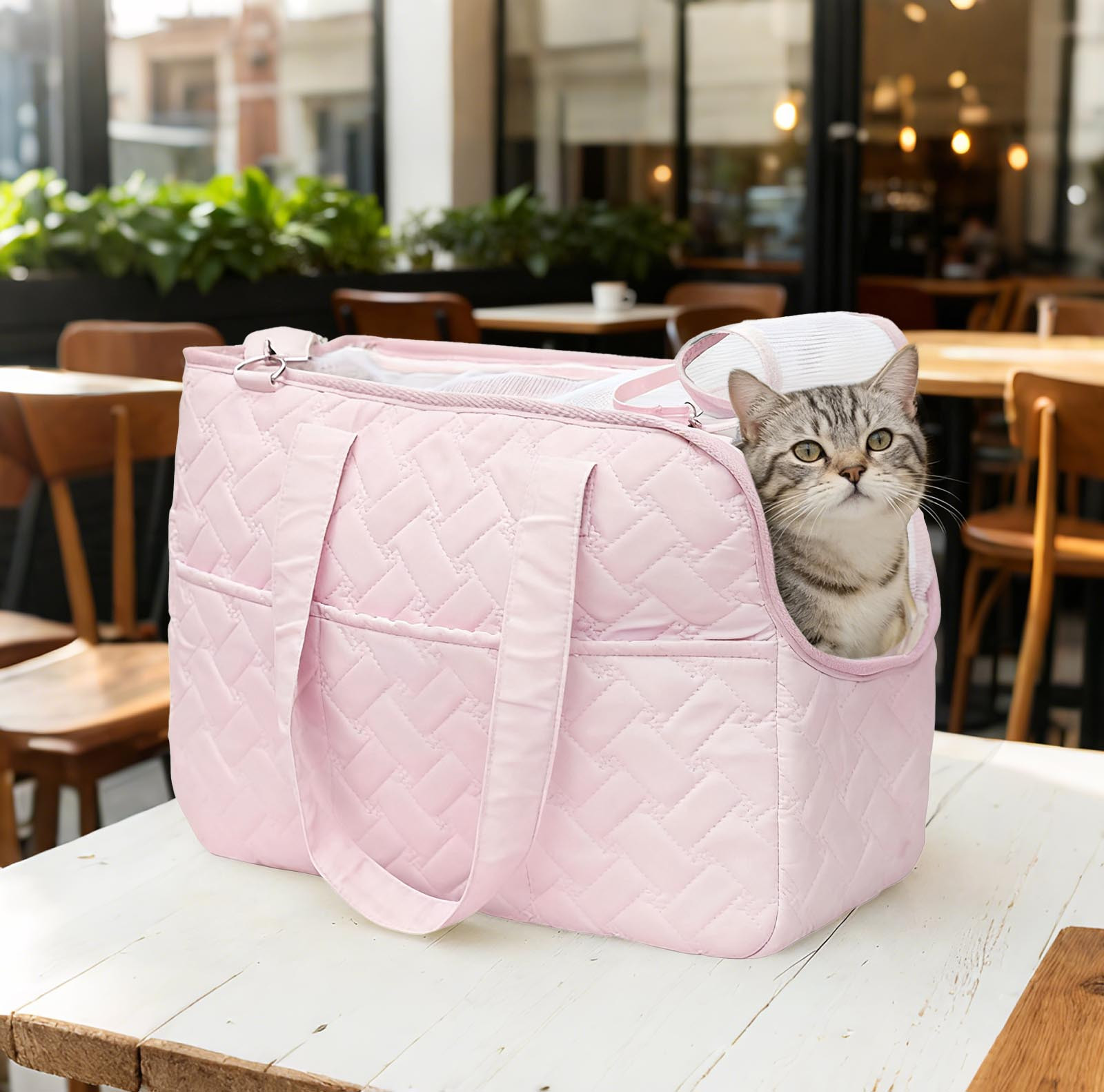 Pet Supplies Portable Shoulder Strap Cat Tote Backpack Lightweight Outdoor Travel with Breathable Mesh Window and Comfort Secure Design