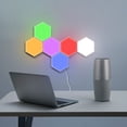 thumbnail image 3 of Paquete de 6 luces de pared hexagonales modulares sensibles al tacto, luces de noche LED de montaje geométrico creativo, adecuadas para salas de estar, dormitorios, amantes del bricolaje,, 3 of 8