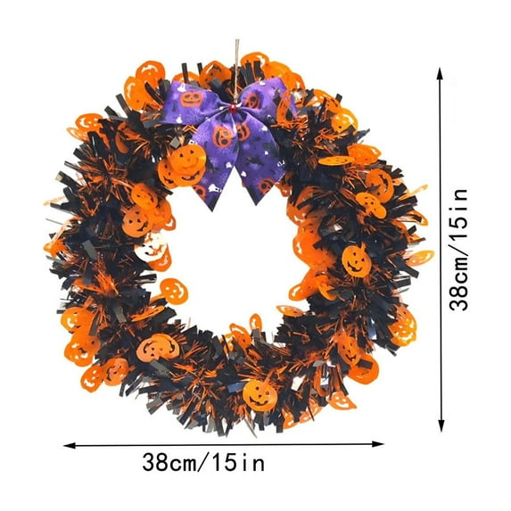 Halloween Artificial Wreath for Front Door, Waterproof Fade Resistant Wreaths for Home Wall Hanger Outdoor Indoor