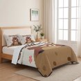 thumbnail image 5 of Twin XL Quilt Set 68''x98'', Groundhog Day Lightweight Bedspread Coverlet Set with 2 Pillow Shams, Pink Cherry Blossom Cartoon Animals Vintage Breathable All Season Quilt Bedding for Dorm/Guest Room, 5 of 9