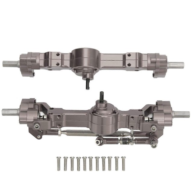 Aluminum Alloy Front and Rear Axles Upgrade Parts RC 4 Wheel Axles for MN 90 and 99S Series Titanium Color