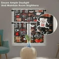thumbnail image 3 of Coffee Kitchen Curtains Cute Black Red Window Curtains Valance and Tier Set of 3, Vintage Short Tier Curtain for Bathroom, Funny Small Cafe Curtains for Window Decor 52" x 24", 3 of 6