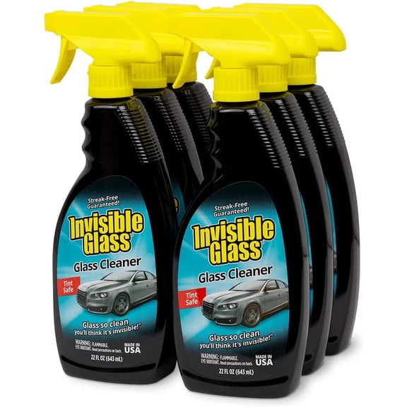 Invisible Glass 92164-6PK Premium Glass and Window Cleaner for Auto and Home Cleans Glass, Windows, Windshields, Navigation Screens, Streak-Free, Ammonia-Free, Tint-Safe, 22 Fl Oz, Pack of 6