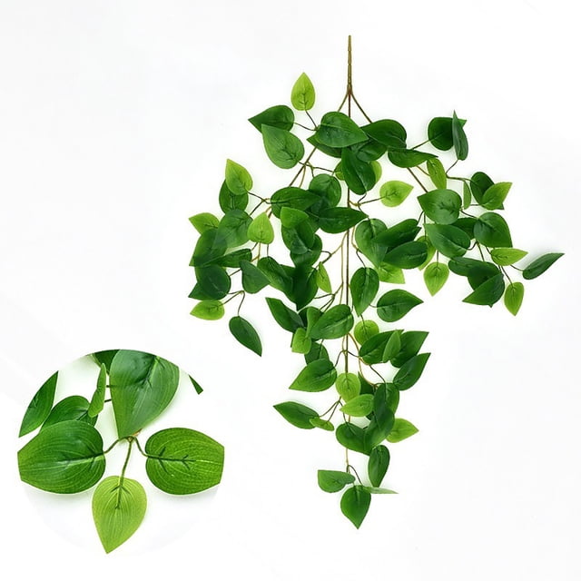 Planta Artificial Verde para Colgar En La Pared de 60 Cm | Plantas Colgantes de Plástico Realistas con 84 Hojas | Decoración 3D de Vegetación Artificial para Interiores | Diseño Flexible y Maleable p